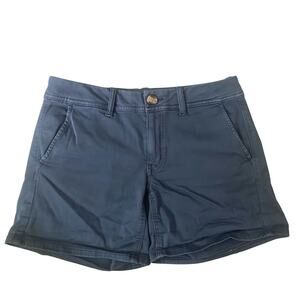 American Eagle Shorts Women’s Size 4 Blue Midi Cotton Blend
